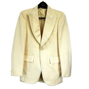 70's "After Six" Yellow Tuxedo Prom Wedding Formal Jacket - Size: 37 x Long